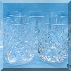 G33. Set of 9 pressed glass old fashioned. - $18 